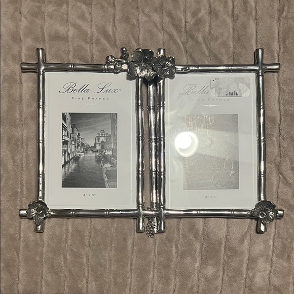 Bella Lux Other - Bella Lux Silver Floral Bamboo Photo Frame